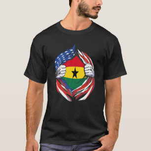 T-shirt Ghana : Un drapeau américain fier de mon héritage 