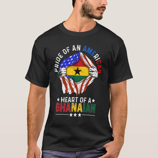 T-shirt Ghanaian American America Pride Foreign Country Gh (Devant)