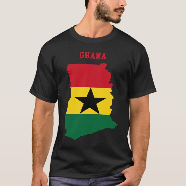 T-shirt Ghanaian Flag inside Map of Ghana (Devant)