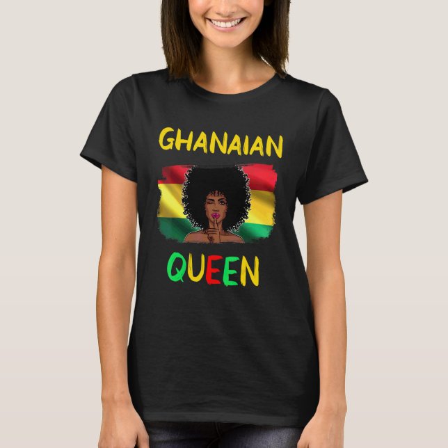 T-shirt Ghanéenne Reine Ghana Drapeau Ghanéenne Girl Pride (Devant)