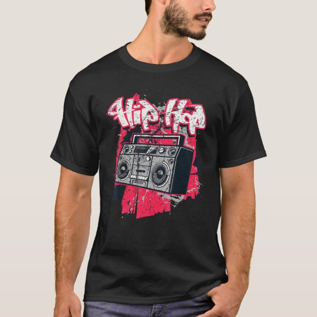 T-shirt Ghetto Blaster 80's 90's Party Hip Hip Rap R&b Vin (Devant)