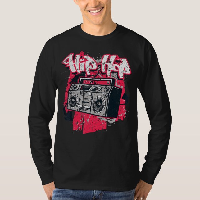 T-shirt Ghetto Blaster 80's 90's Party Hip Hip Rap R&b Vin (Devant)