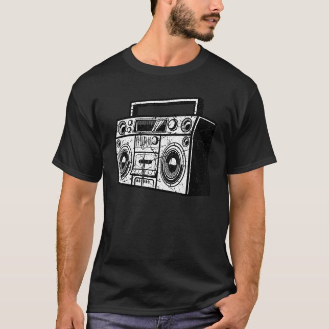 T-shirt Ghetto Blaster 80's 90's Party Hip Hip Rap R&b Vin (Devant)