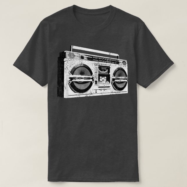 T-shirt Ghetto Blaster Boombo Radio Hip hop Tape Deck Musi (Design devant)