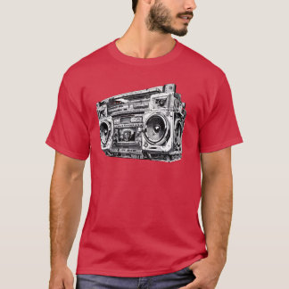 T-shirt Ghetto Blaster Hip Hop 80s 90s Rue Gangster Rap