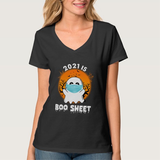 T-shirt Ghost 2021 est Boo Sheet - Drôle Halloween (Devant)
