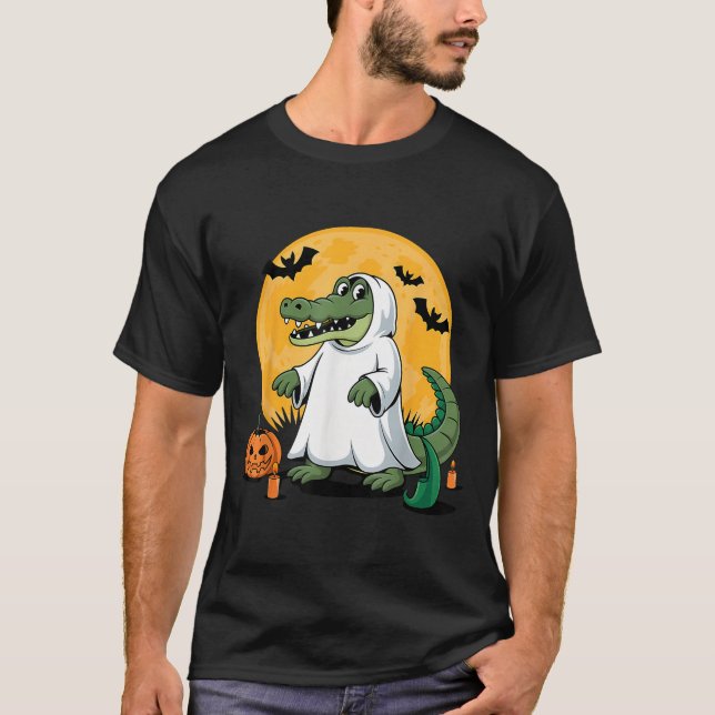 T-shirt Ghost Alligator Halloween Soky Gator Amateurs (Devant)