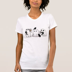 T-shirt "Ghost and Black Cat Companion - Éffrayant Cute Ha