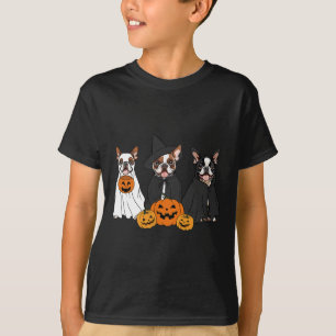 T-shirt Ghost And Witch Boston Terrier