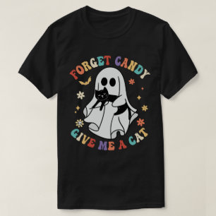 T-shirt Ghost Black Chat Oubliez Candy Donne-Moi Chat Hall