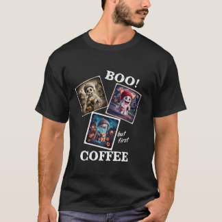 T-shirt Ghost Boire Café Drôle Halloween Drôle Trick
