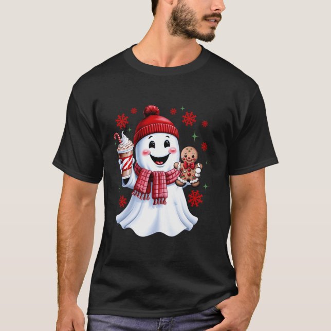 T-shirt Ghost Boire Café Noël Ghost Goffee Ginge (Devant)