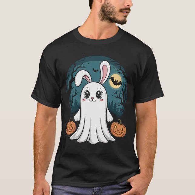 T-shirt Ghost Bunny Halloween (Devant)