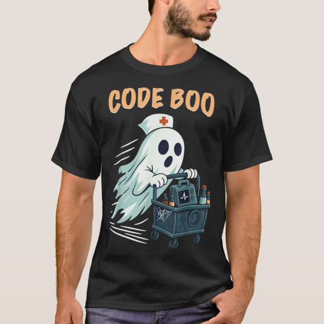 T-shirt Ghost Code Boo In The Icu Nursing Gift For Hallowe (Devant)
