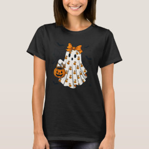 T-shirt Ghost Coquette Éffrayant Halloween Citrouille Trea