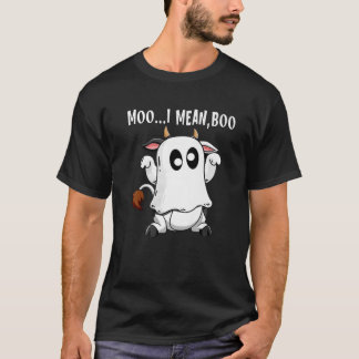 T-shirt Ghost Cow Moo Je veux dire Boo Funny Citrouille Fa