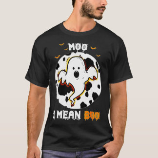 T-shirt Ghost Cow Moo Je veux dire Boo sorcières - drôle v