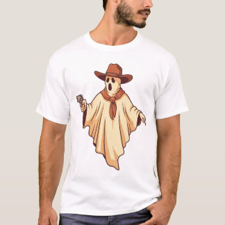 T-shirt Ghost Cowboy Halloween Funny Haunted Costume
