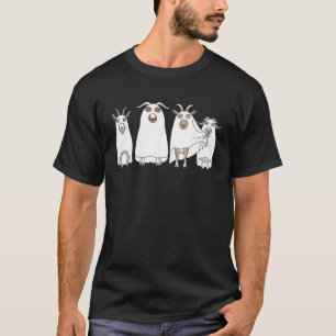 T-shirt Ghost de chèvre Halloween Agricole Chèvre Lover ef