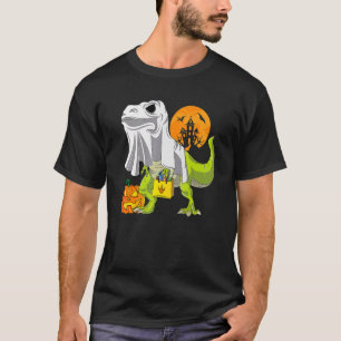T-shirt Ghost Dinosaur Halloween Rex Pour Garçons Costume