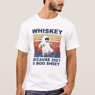 T-shirt Ghost Drinks Whiskey Parce Que 2021 Est Plaisant F