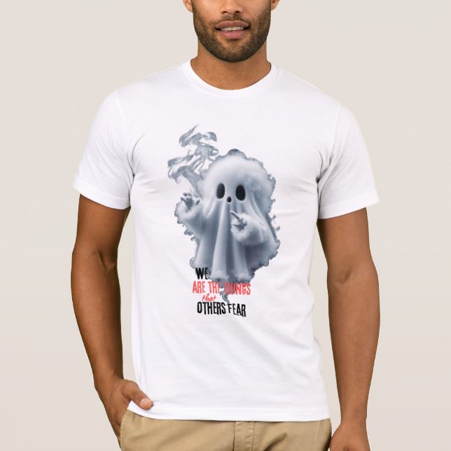 T-shirt Ghost effrayant D1-Costumes d'Halloween (Devant)