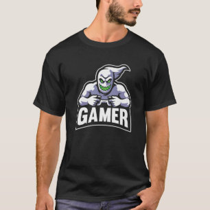 T-shirt Ghost Gamer Lazy Halloween Costume Cool jeu vidéo