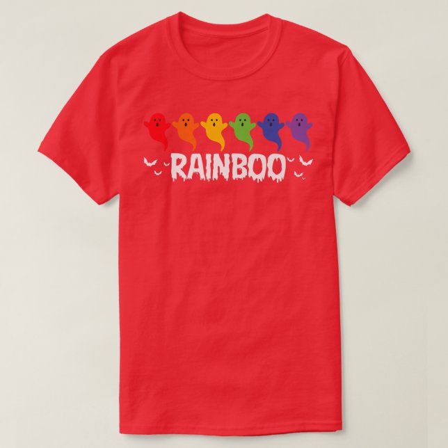 T-shirt Ghost Gay pride LGBTQ Rainbow Rainboo Funny Hallow (Design devant)