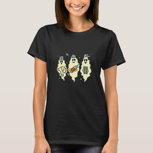 T-shirt Ghost Graphic pour Halloween mignon pour les femme (Devant)