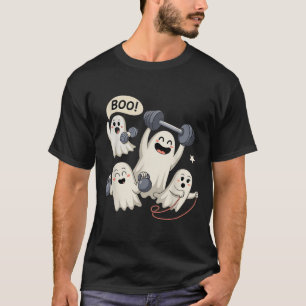 T-shirt Ghost Gym Halloween Fitness Fitness Poids