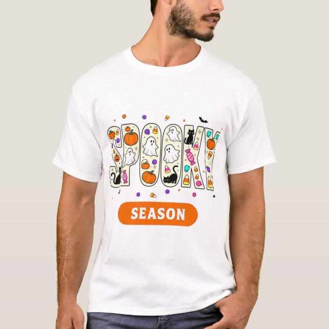 T-shirt Ghost Halloween - Éffrayant adorable Fri (Devant)