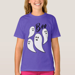 T-shirt Ghost Halloween noir blanc mignon motif Boo