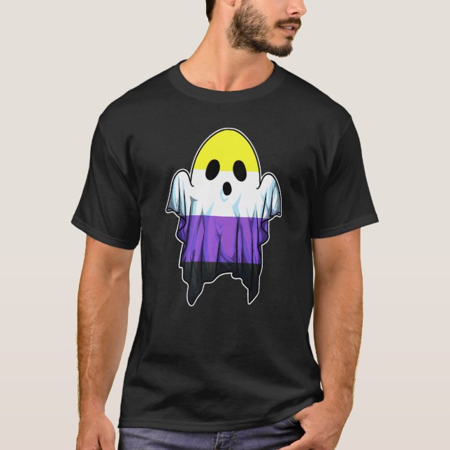 T-shirt Ghost Lgbt non binaire mignon Ghost Halloween Ghos (Devant)