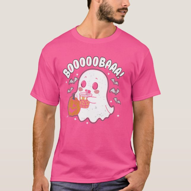 T-shirt Ghost Milktea Ghost Boire Bubble Tea (Devant)