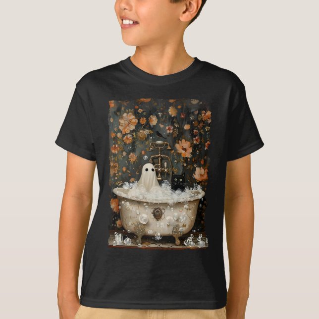 T-shirt Ghost Prend Un Bain À Fleur Forest Halloween Vi (Devant)