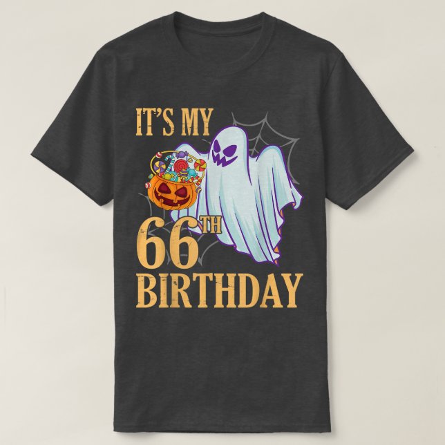 T-shirt Ghost Pumpkin Candy Corn Halloween Day Its My 66th (Design devant)