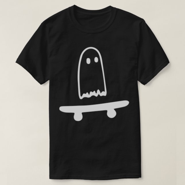 T-shirt Ghost Skateboard Lazy Halloween Costume drôle Skin (Design devant)