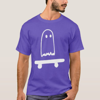 T-shirt Ghost Skateboard Lazy Halloween Costume Funny Skat