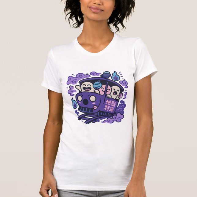 T-shirt Ghost Train Party – Esprits Kawaii à Bord (Devant)