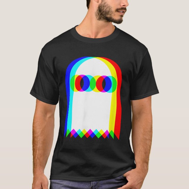 T-shirt Ghost Trippy Vaporwave Halloween Techno Rave Edm (Devant)