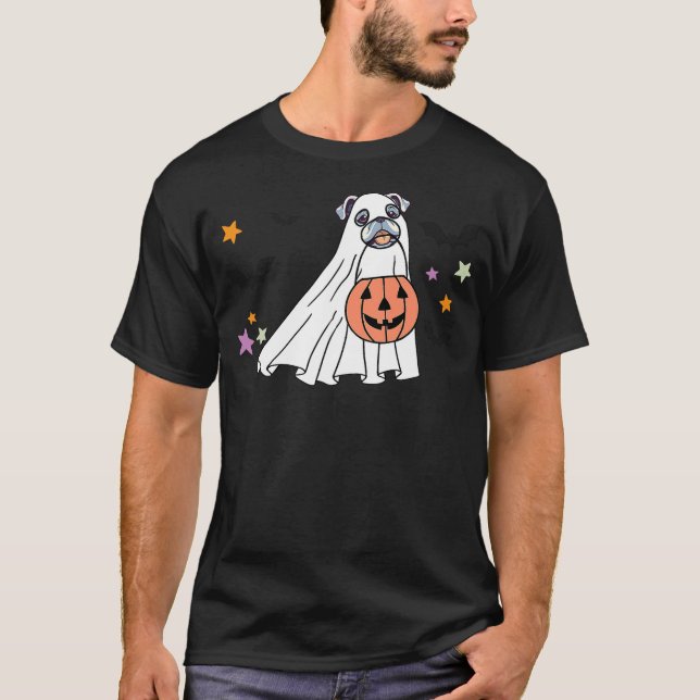 T-shirt Ghost White English Bulldog Boo Dog Lover Hallowee (Devant)