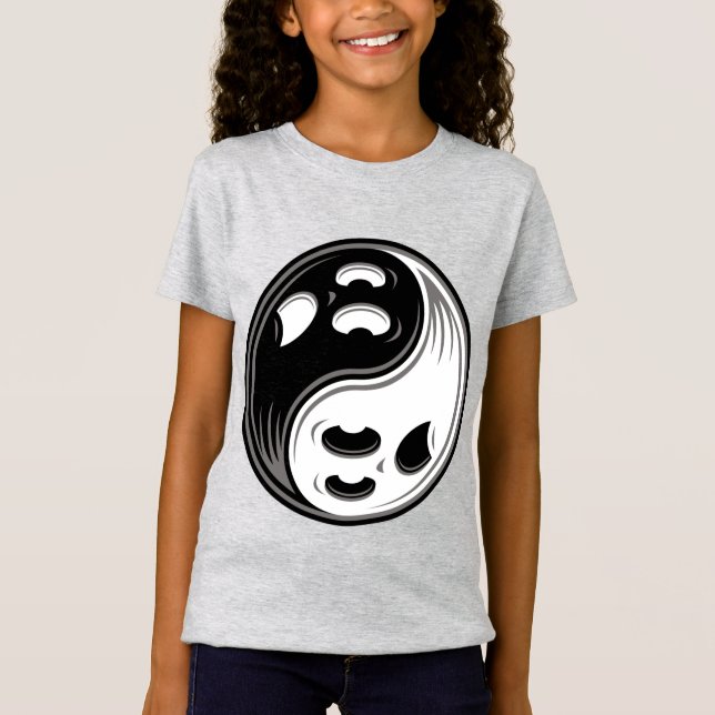 T-Shirt Ghost Yin Yang Noir et blanc (Devant)