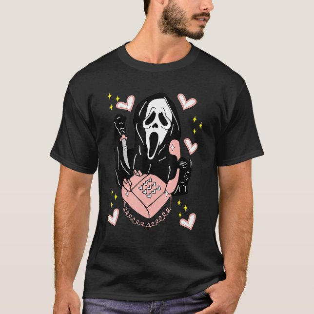 T-shirt Ghostface Calling Halloween Funny And Scream You H (Devant)