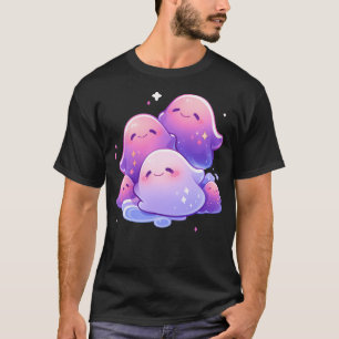T-shirt Ghosts D'Halloween Rose Et Violet De Kawaii