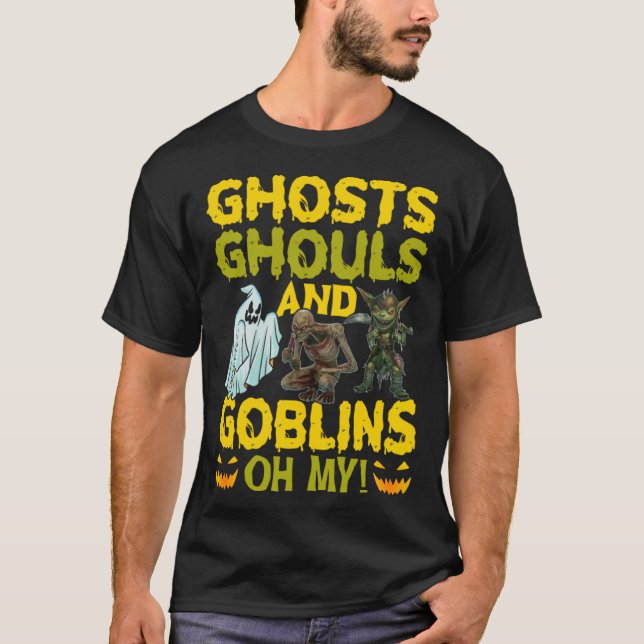 T-shirt Ghosts Ghouls And Goblins Oh My  Halloween (Devant)