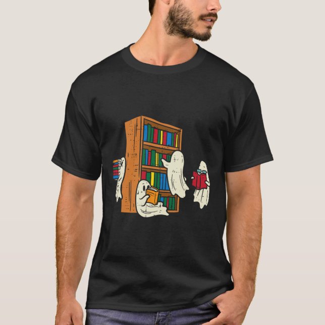 T-shirt Ghosts Lecture Livres Enseignant Halloween Bibliot (Devant)