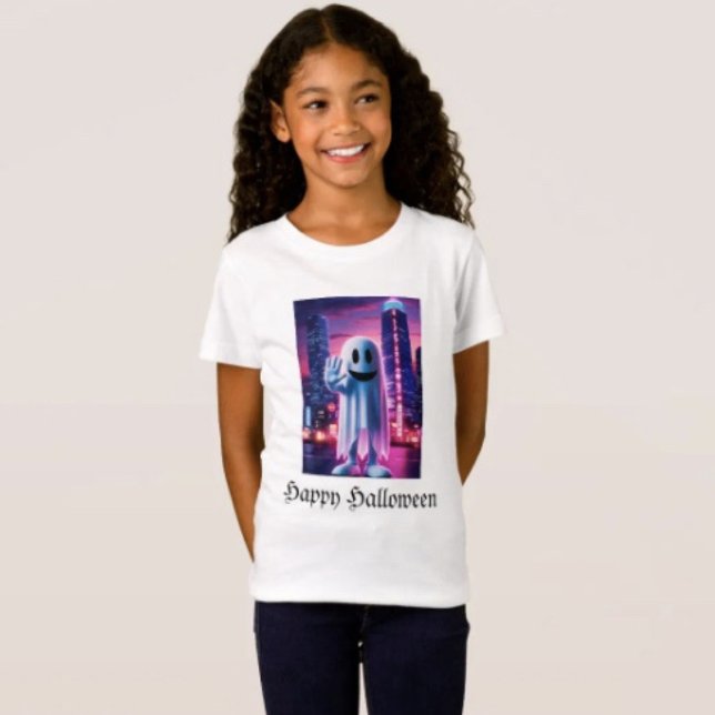T-Shirt Ghosty Wave & Urban Lights  (Comfy tri-blend women’s tee feminine fit, scoop neck, short sleeves, relaxed fit.  
)