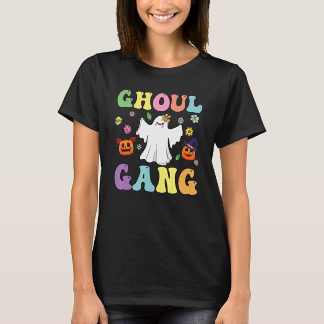 T-shirt Ghoul Gang Groovy Hey Boo Pumpkin Boo Crew Hallowe (Devant)