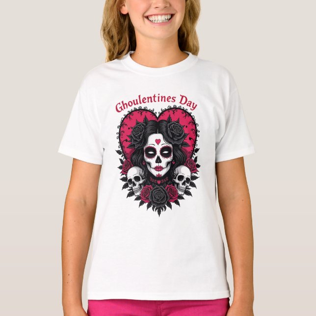 T-shirt Ghoulentines Day Gothic Fusion of Valentine  (Devant)