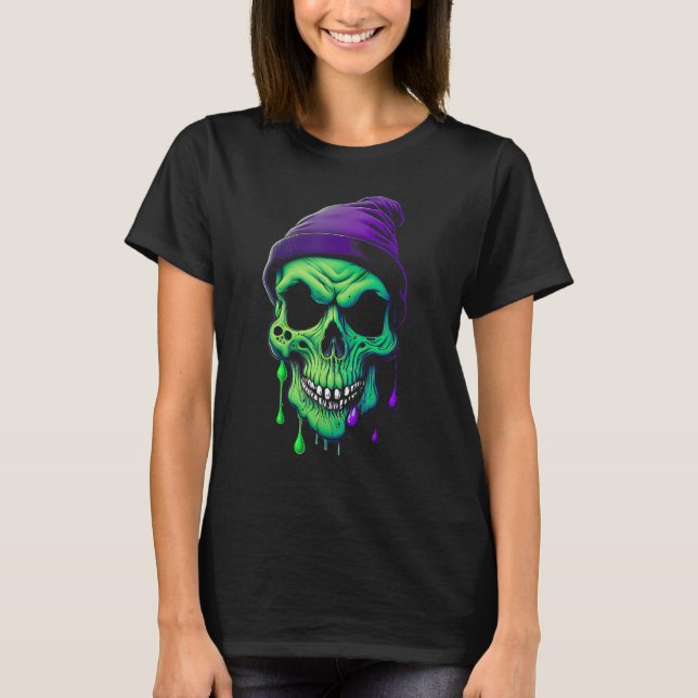T-shirt Ghoulish Gooo Spooky Slime Skull (Devant)